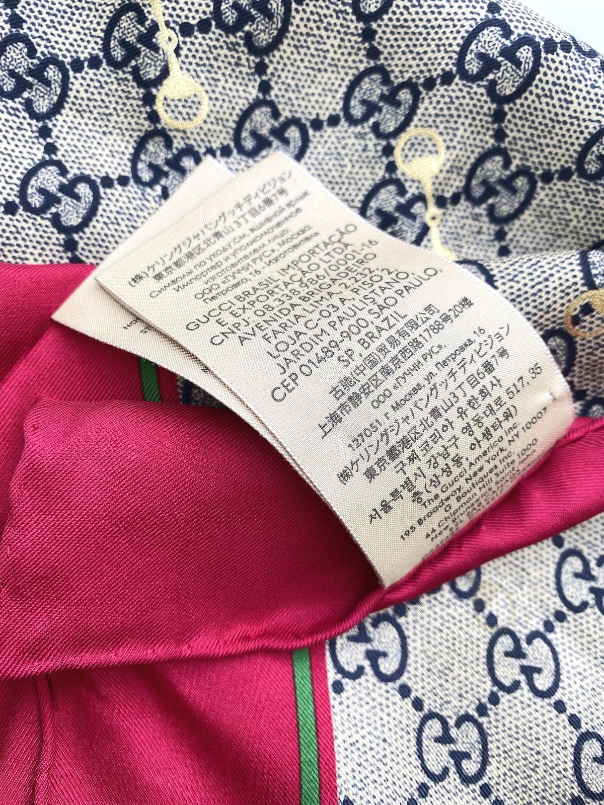☆EM135 GUCCI グッチ ホースビット付き GGプリント シルク