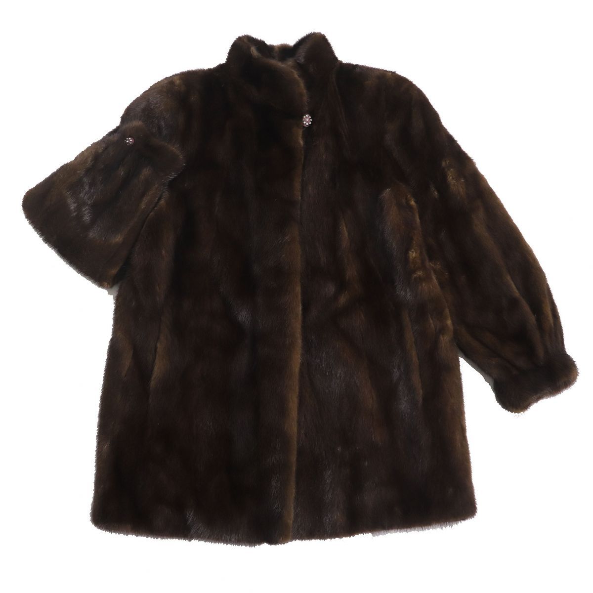 SAGA MINK サガミンク JINDO 本毛皮コート ファーコート ブラウン SAGA MINK サガミンク JINDO 本毛皮コート ファーコート ブラウン