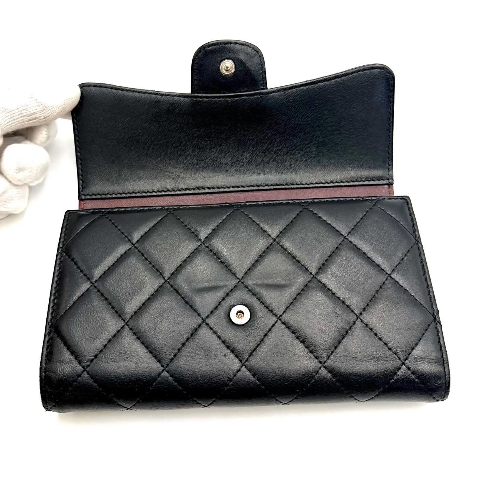 CHANEL シャネル 三つ折り財布 長財布 ココマーク キルティング 