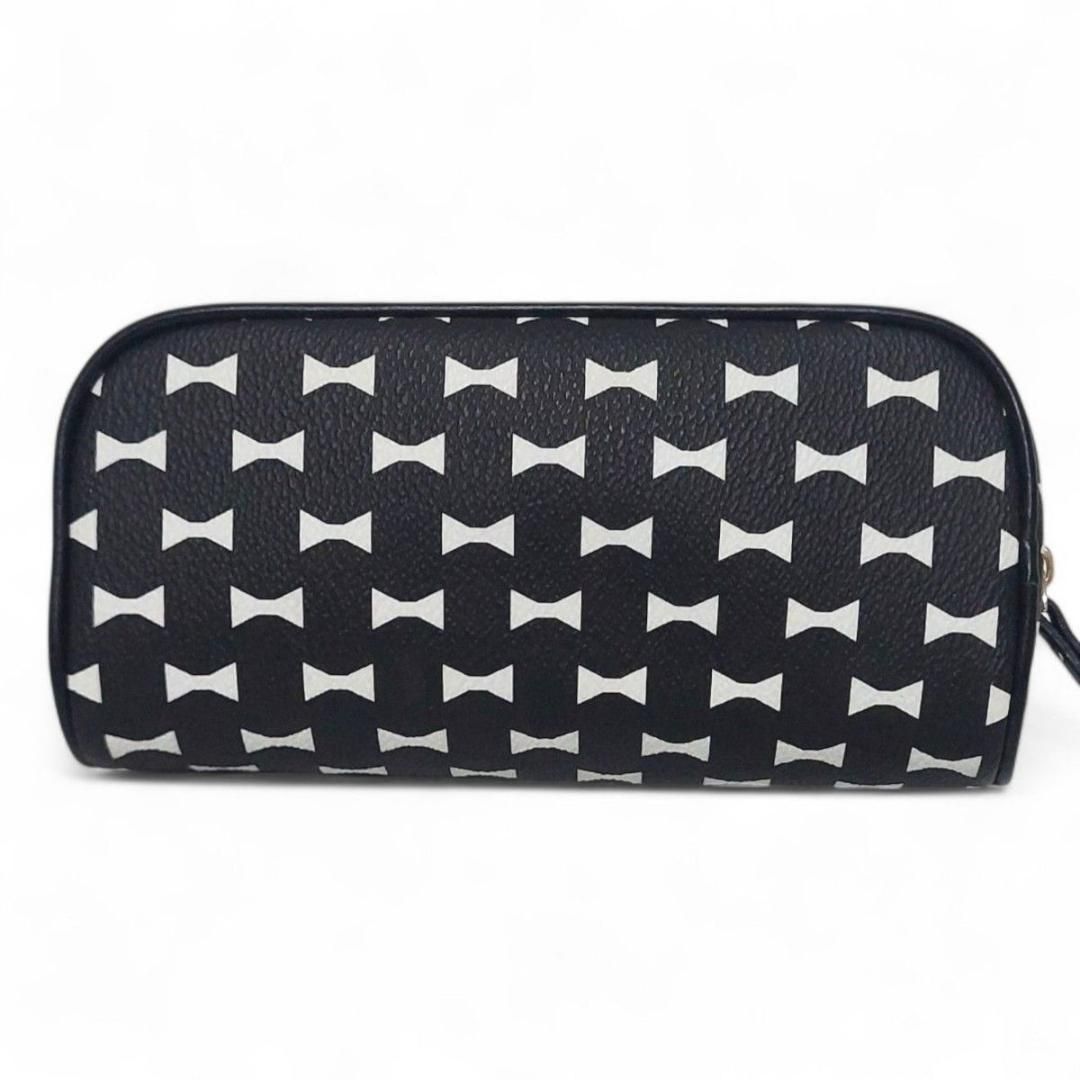 極美品 未使用級 kate spade ケイトスペード ポーチ コスメ リボン 黒 