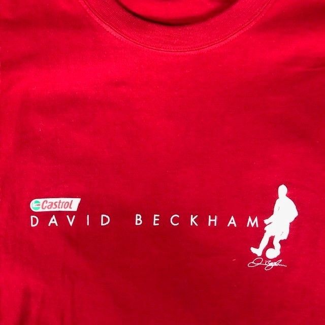 DAVID BECKHAM 7 プリントTシャツ Castrol 2002 レア 06090714
