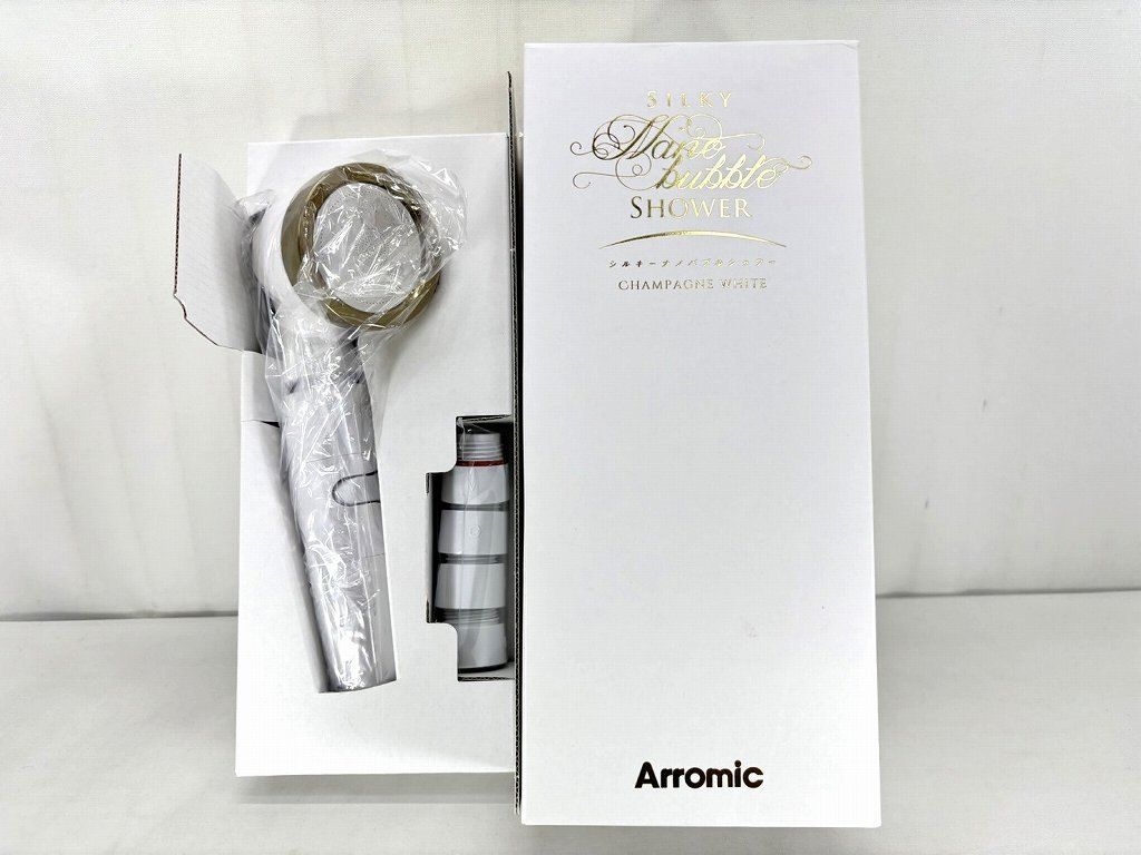 s24t-0424y【中古】【未使用】Arromic　アラミック　SILKY Nanobubble SHOWER　シルキーナノバブルシャワー　シャワーヘッド　ナノバブル　JSNB1-CW