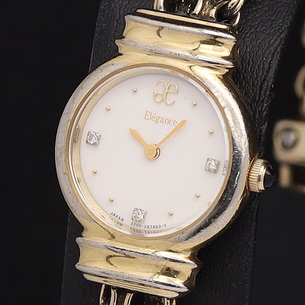 シチズン QZ 2200-241258 エレガンス 白文字盤 石付 ラウンド レディース腕時計 KYM - メルカリ