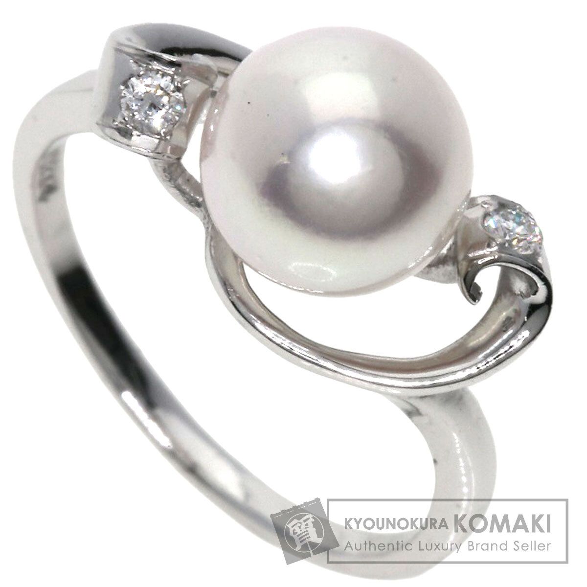 MIKIMOTO ミキモト アコヤパール 真珠 2P ダイヤモンド リング・指輪 