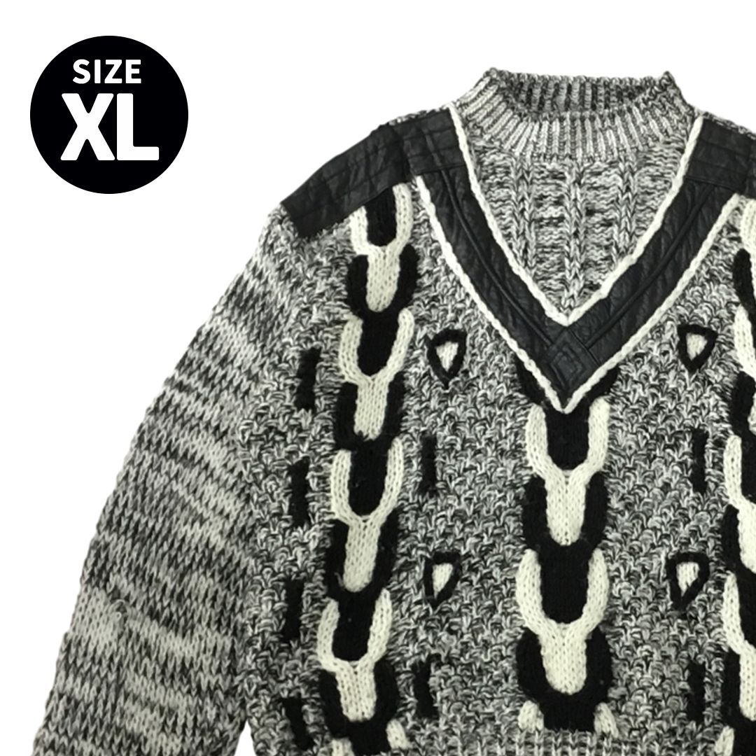 STREET SCENES ストリートシーンズ ボトルネック セーター ニット メンズ モノクロ系 / XL