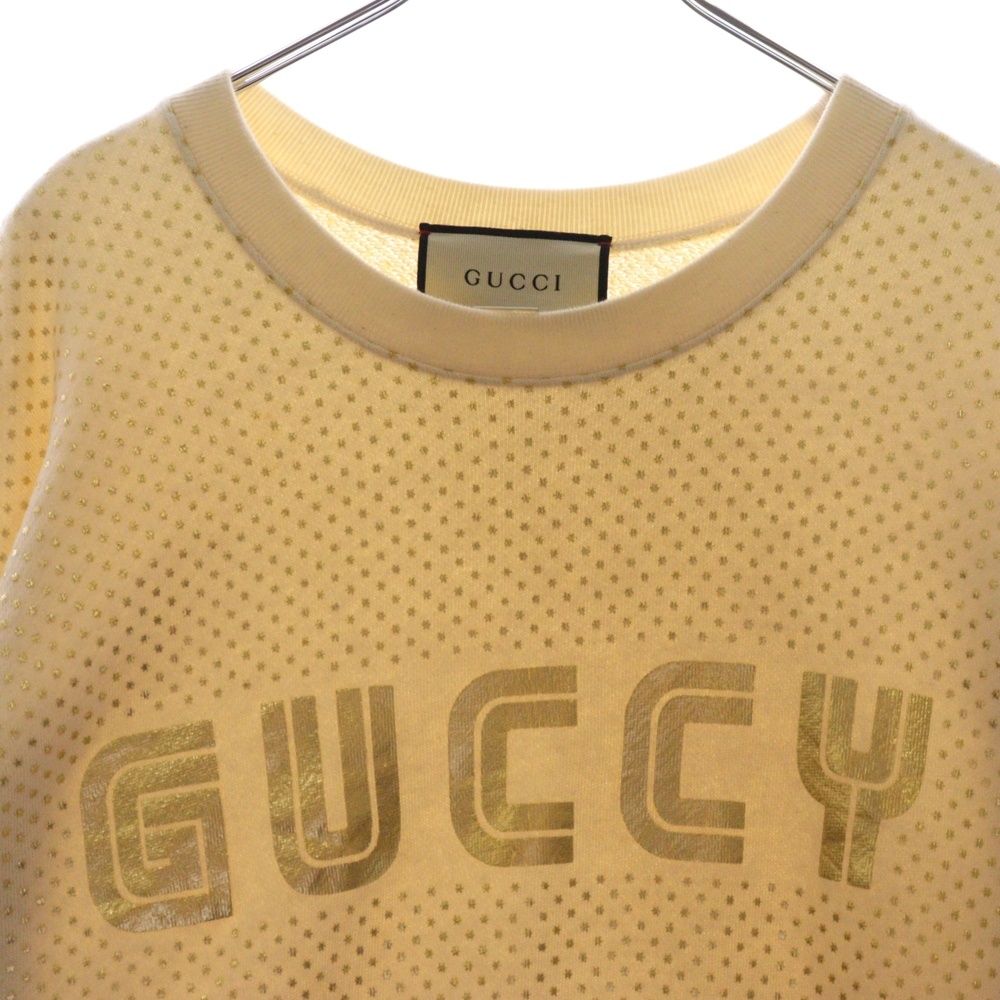 GUCCI (グッチ) 18SS クルーネック ロゴプリント ラメデザイン