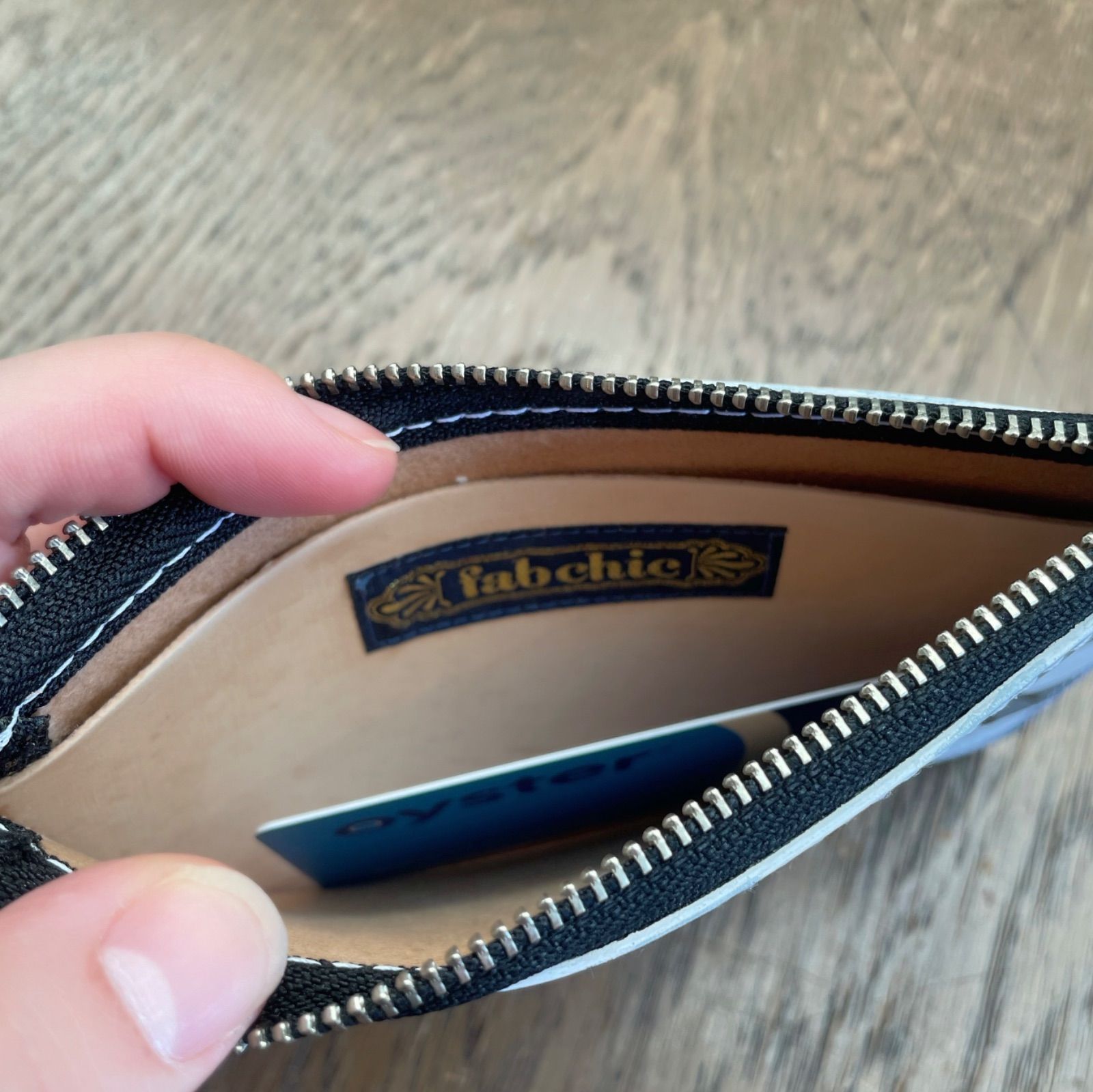 ファブシック オリジナル レザーウォレット ビッグアイ ホワイト モッズ 昭和 レトロ サイケデリック 財布 コインケース 小銭入れ