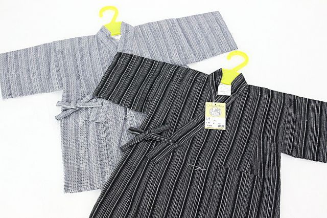 送料無料　子供甚平 しじら織り 100サイズ 男の子 男児 ちびっこ 3-4才 綿100％ 綿麻 ジュニア kids こども浴衣 子供服 シンプル 大人っぽく 夕涼み 夏祭り お祭 盆踊り 1点のみメール便OK 送料込