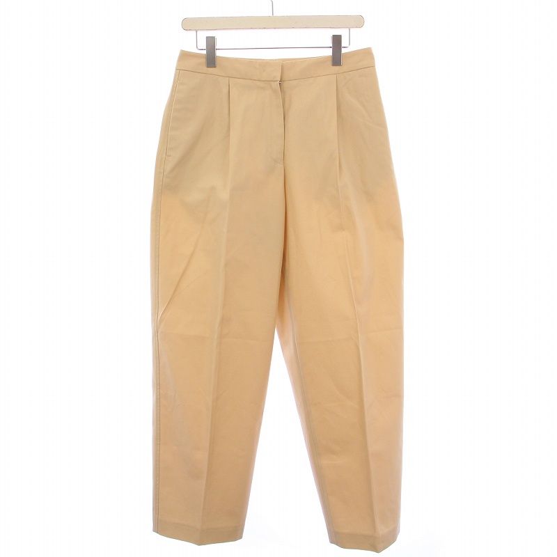 ジルサンダー JIL SANDER テーパードパンツ スラックス タック ジップフライ ハイウエスト 38 ベージュ |BB