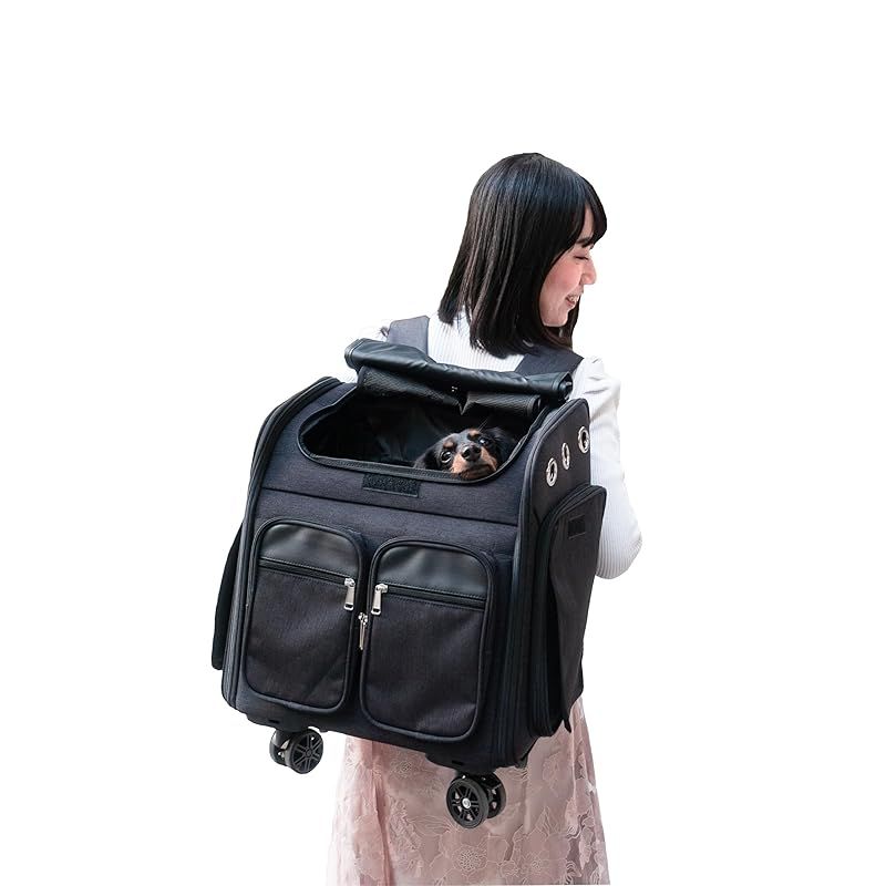 StarShell おでかけペットキャリー 防災 避難用にも 犬 猫 キャリーバッグ 安心安全のストッパー付きキャスター ペットキャリー リュック 1