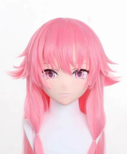 全頭マスク カツラ付き ロック付き NO.409 フリーサイズ ドール ヘッドロリータ人形 コスプレ 変身 仮装 着ぐるみ kigurumi 二次元