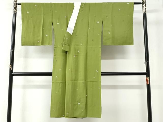 平和屋着物●長襦袢 無双仕立て 成り物 青丹色 正絹 CAAW80734yc