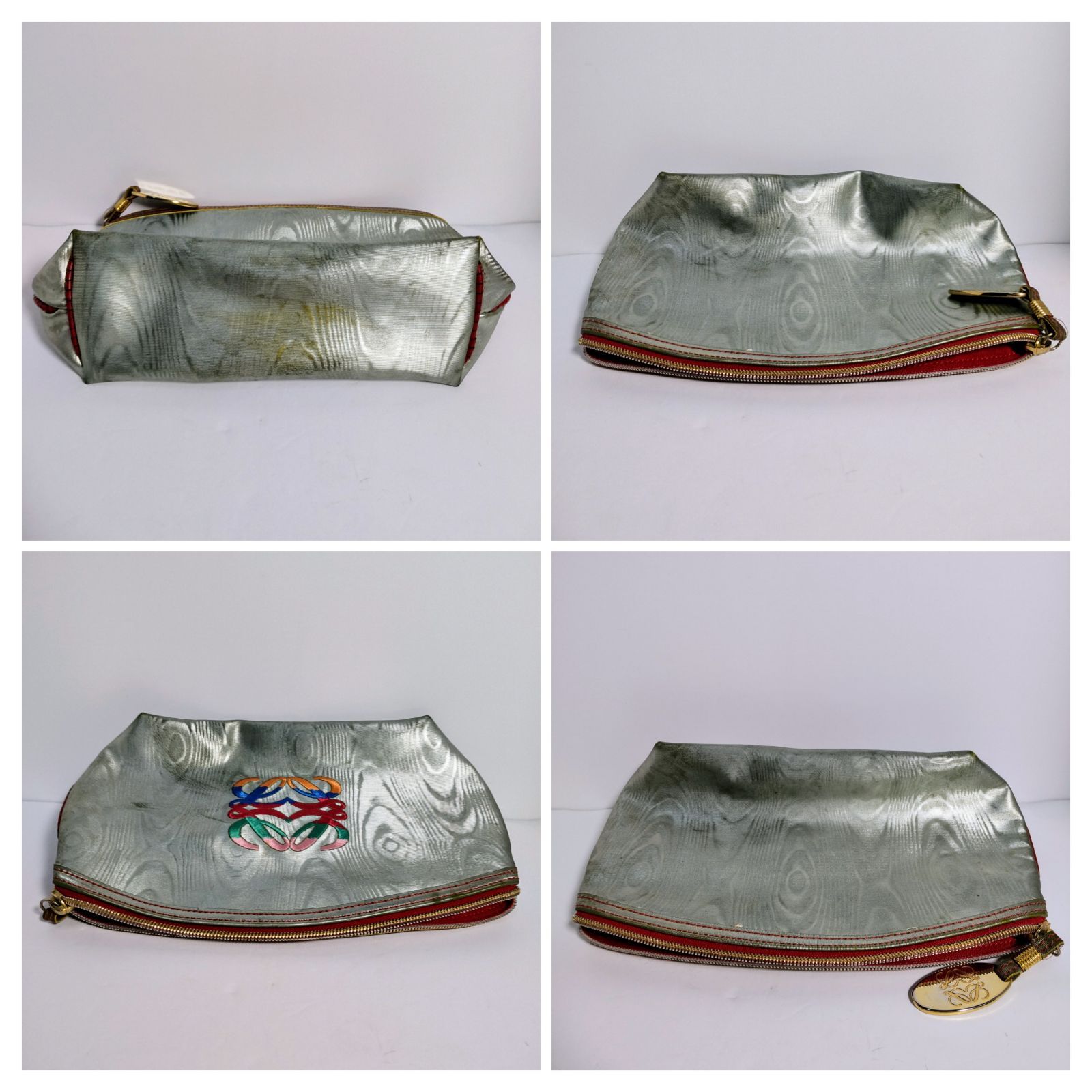 ヴィンテージ◉ロエベ◉アナグラム / カラフル / ポーチ USED中古品】 LOEWE ロエベ アナグラム マルチカラー 刺繍