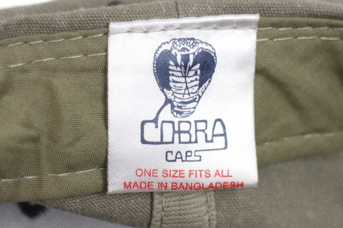 デッドストック★COBRA CAPS 無地 ツートン 切り替え ウォッシュ加工 コットンキャップ グレーベージュ×チャコールグレー★A3 サンド