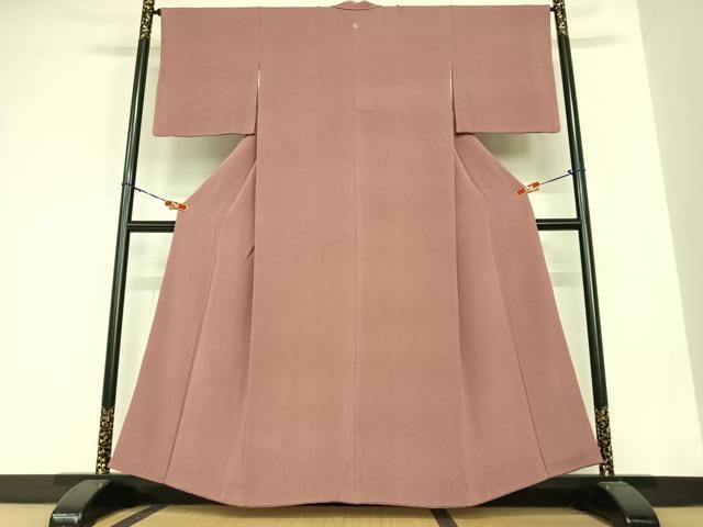 平和屋着物 上質な色無地 浅蘇芳色 鬼しぼ縮緬 正絹 AABB6474zg