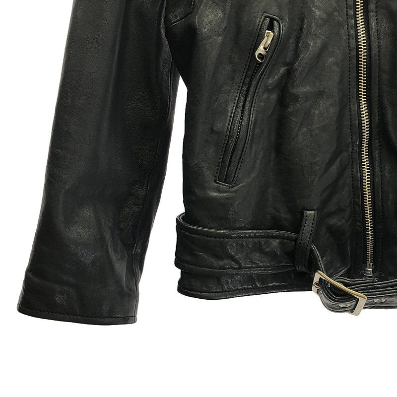 ビューティフルピープル ダブル レザージャケット ライダース ラムレザー 黒 beautiful people/ビューティフルピープル/double-end vintage