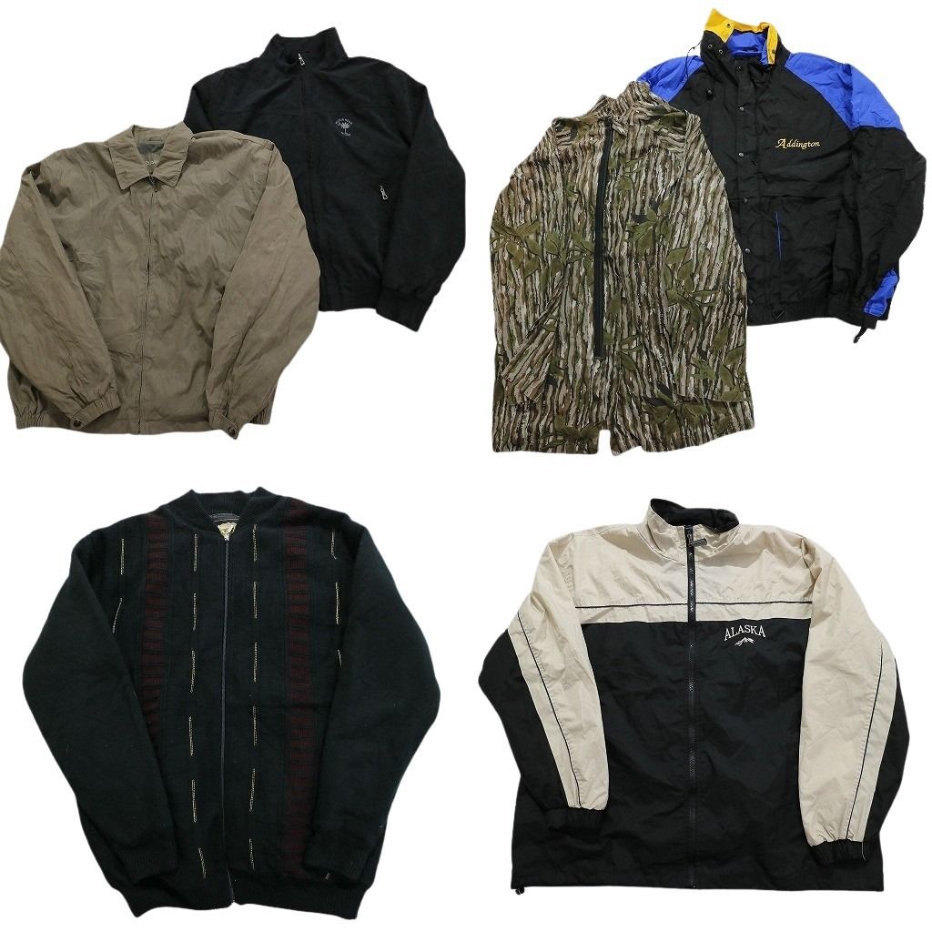 古着卸 まとめ売り フルジップジャケット 6枚セット (メンズ 2XL ) ブルゾン 総柄 リアルツリーカモ スイングトップ 中古 古着 MY3149
