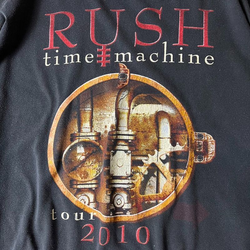 2010 RUSH オフィシャル Time Machine ツアー 両面 プリント 半袖 T