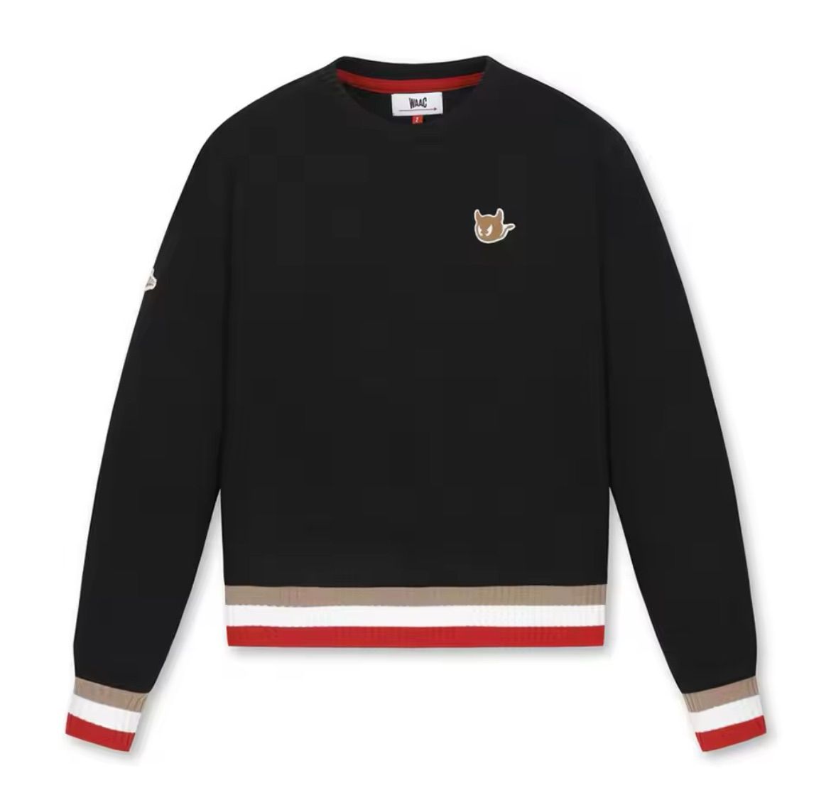 ☆WAAC セーター 黒M セーター ニット MENS WAACロゴ刺繍セーター