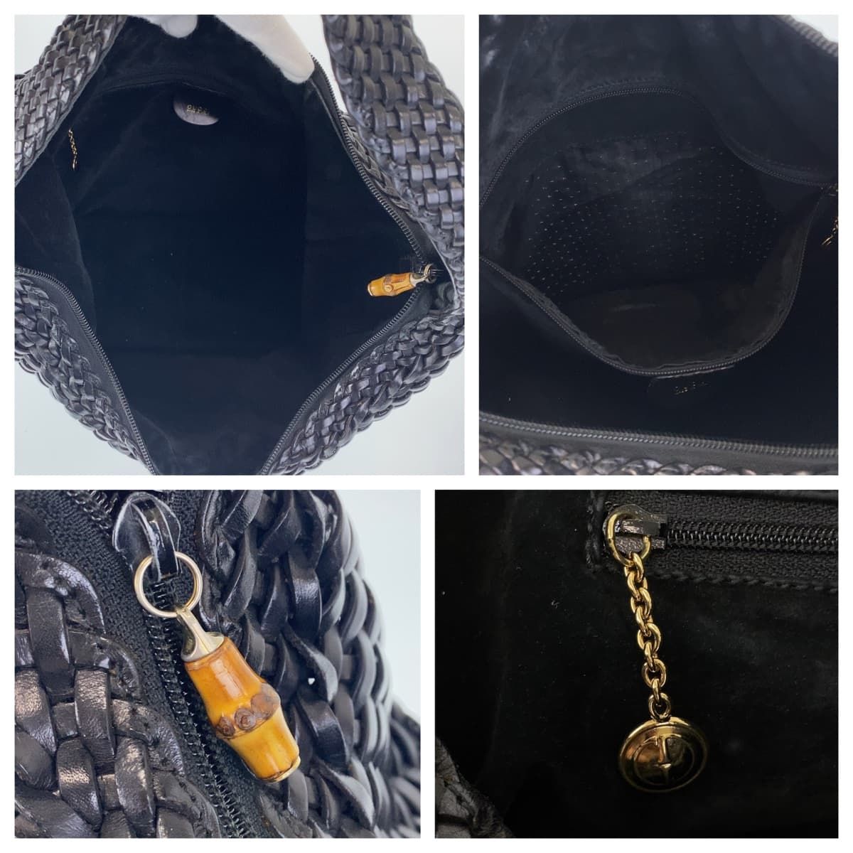 美品 GUCCI グッチ バンブー ホーボー ブラック 黒 レザー 000 2404 