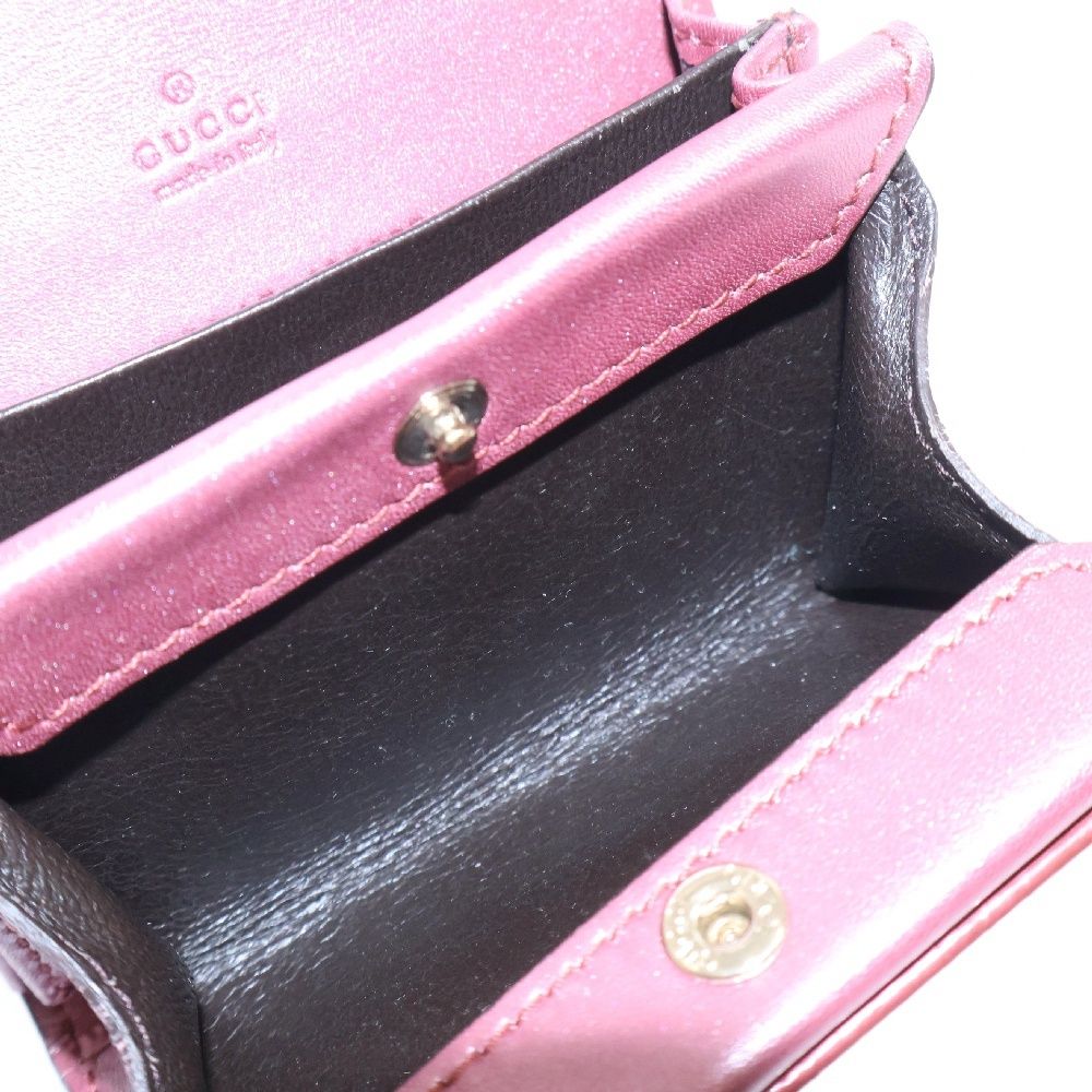 GUCCI (グッチ) マイクログッチシマ コインケース ピンク パテント