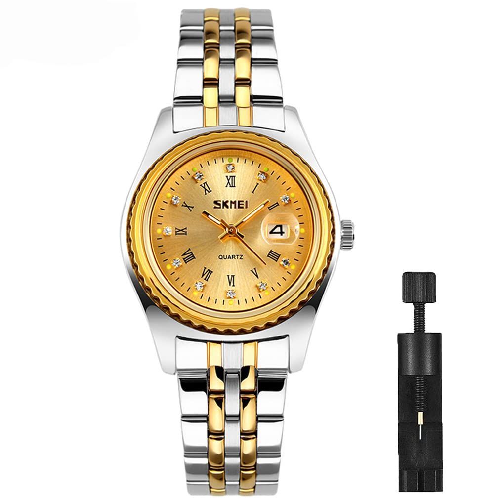 【新着商品】ビジネス クラシック 防水 うで時計 れでいーす アナログ ステンレス クオーツ ブランド シルバー おしゃれ カジュアル ゴールド シンプル 日付女性用 時計 レディース 高級 プ