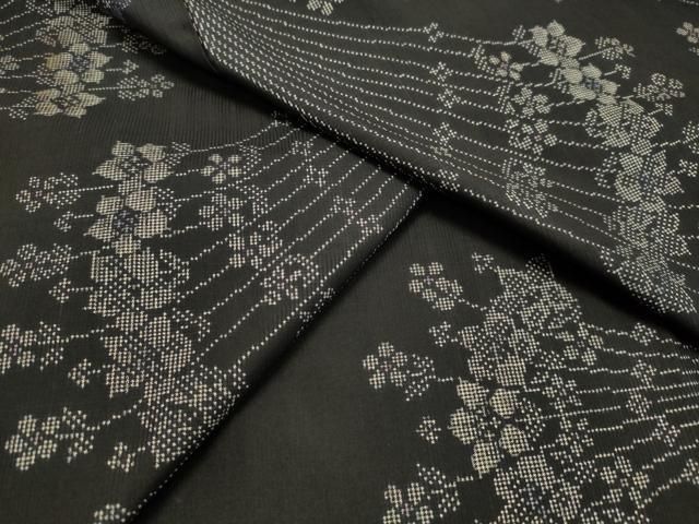 平和屋着物○本場大島紬 7マルキ 笹竹花文 正絹 逸品 未使用 BAAU7082gt