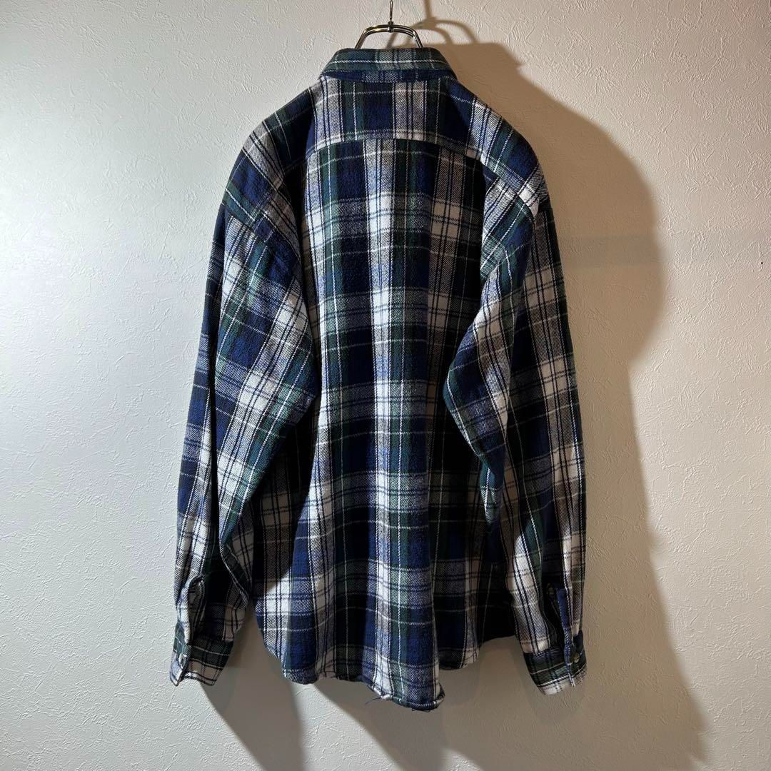 90s vintage CODET チェック ヘビーネルシャツ ブルー サイズL