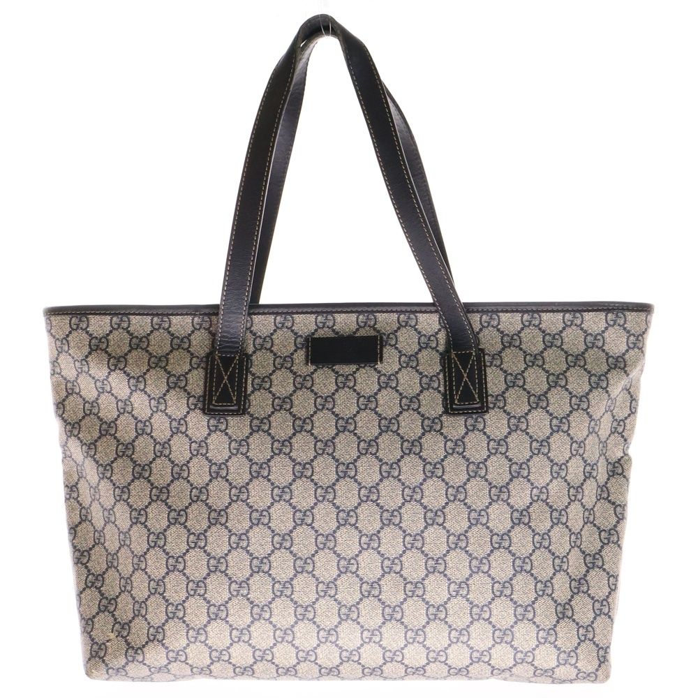 GUCCI (グッチ) GGスプリーム トートバッグ ベージュ PVCレザー