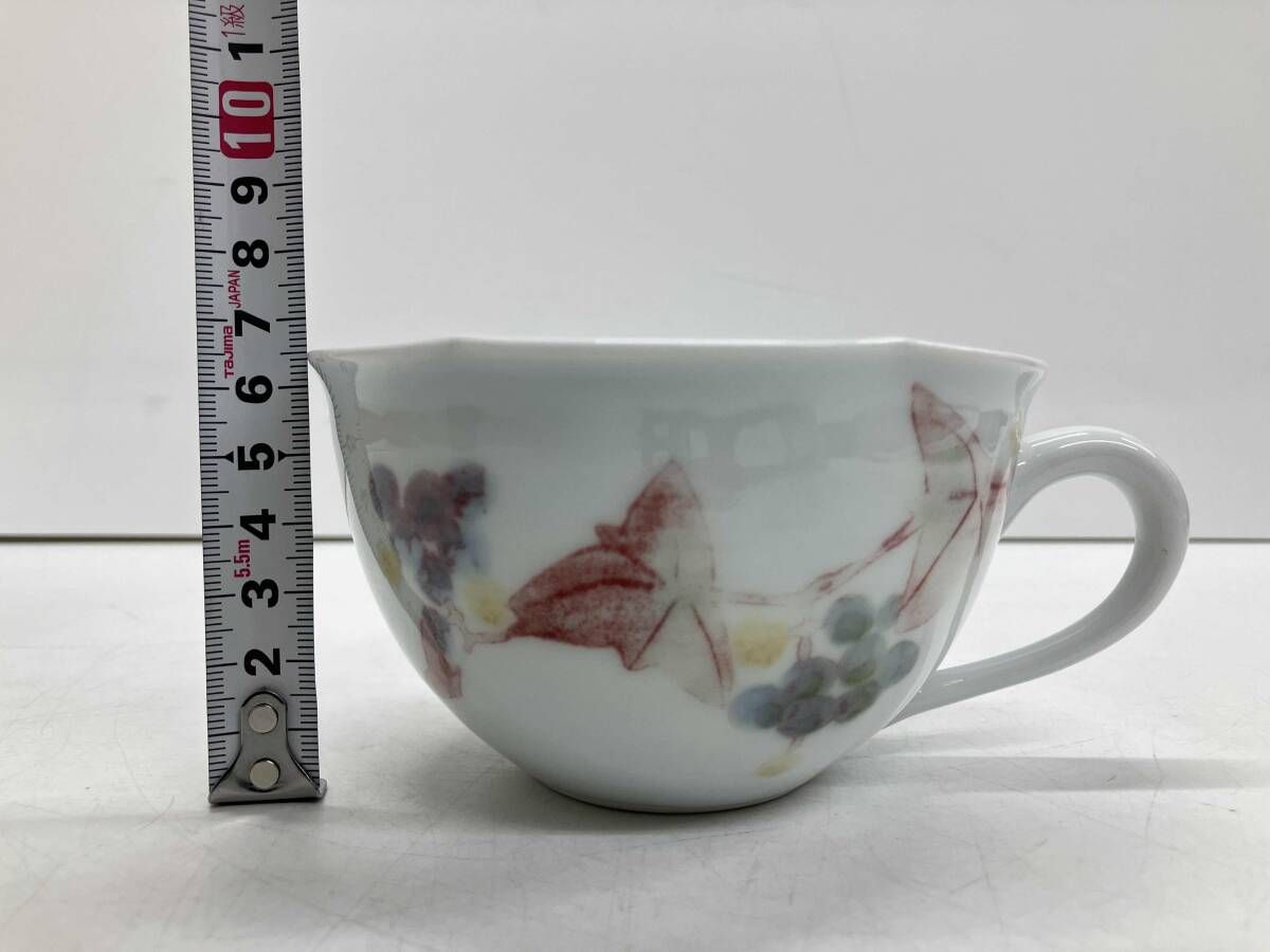 一位窯 田中忍 花碗皿 カップ-ソーサー 釉裏紅 嬉野 ゆうりこう 箱あり