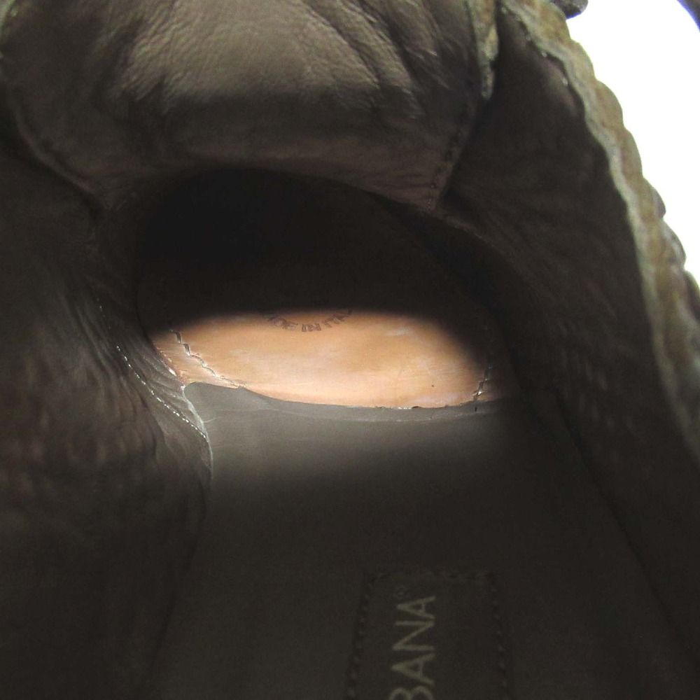 DOLCE-GABBANA ドルチェ-ガッバーナ イントレチャート ダービーシューズ ドレスシューズ サイズ7.5 26.5 cm ブラウン メンズ 古着