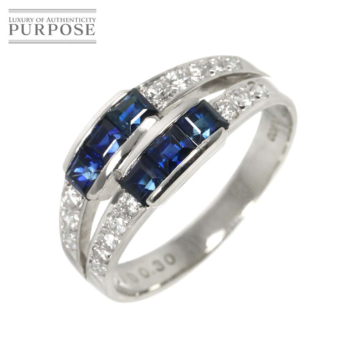 15号 サファイヤ 1.01ct ダイヤ 【ラテックス】 0.30ct Pt プラチナ 