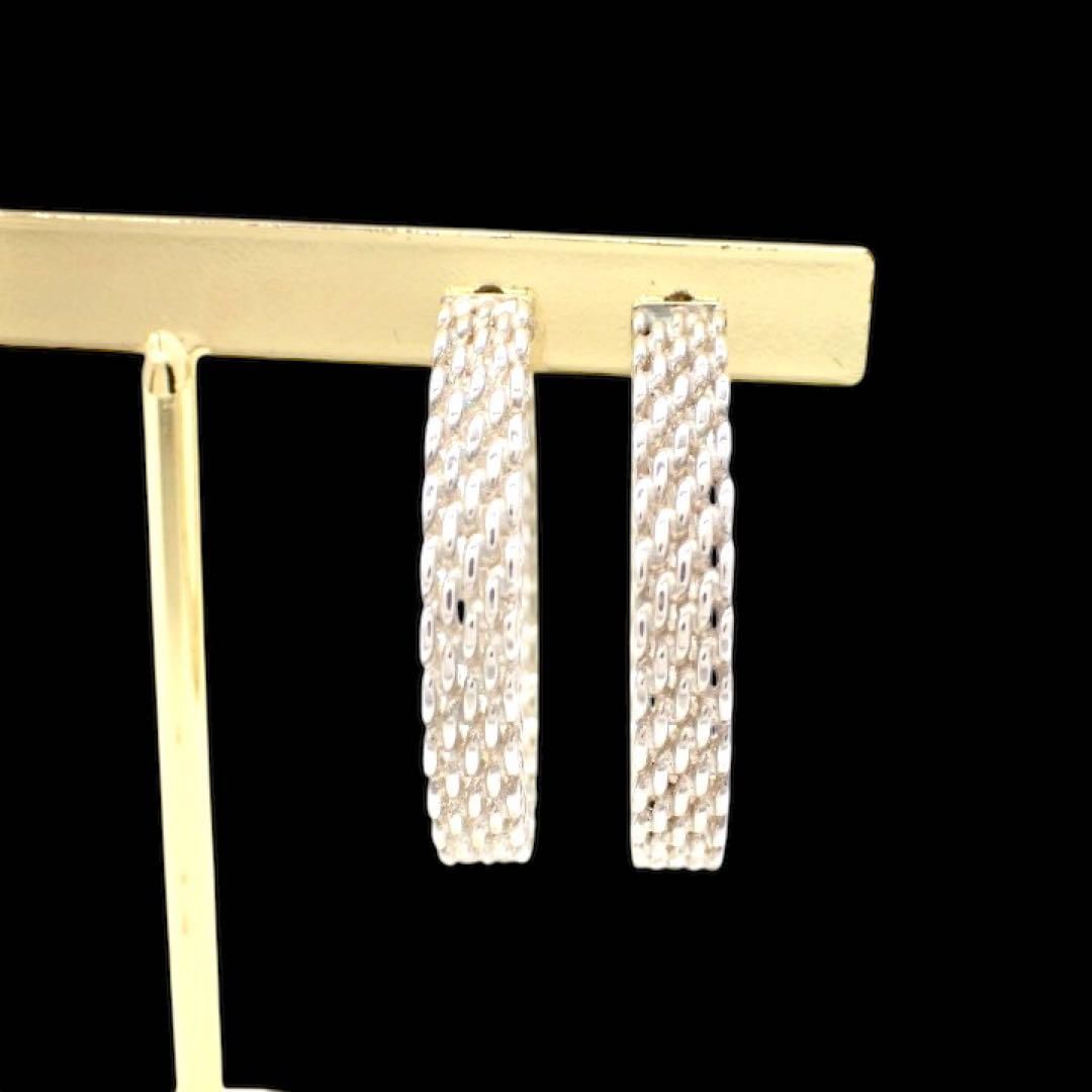 ティファニー サマセット ラージ フープ ピアス 925 シルバー 3601 Tiffany & Co. - ティファニー サマセット ラージ フープ ピアス 925