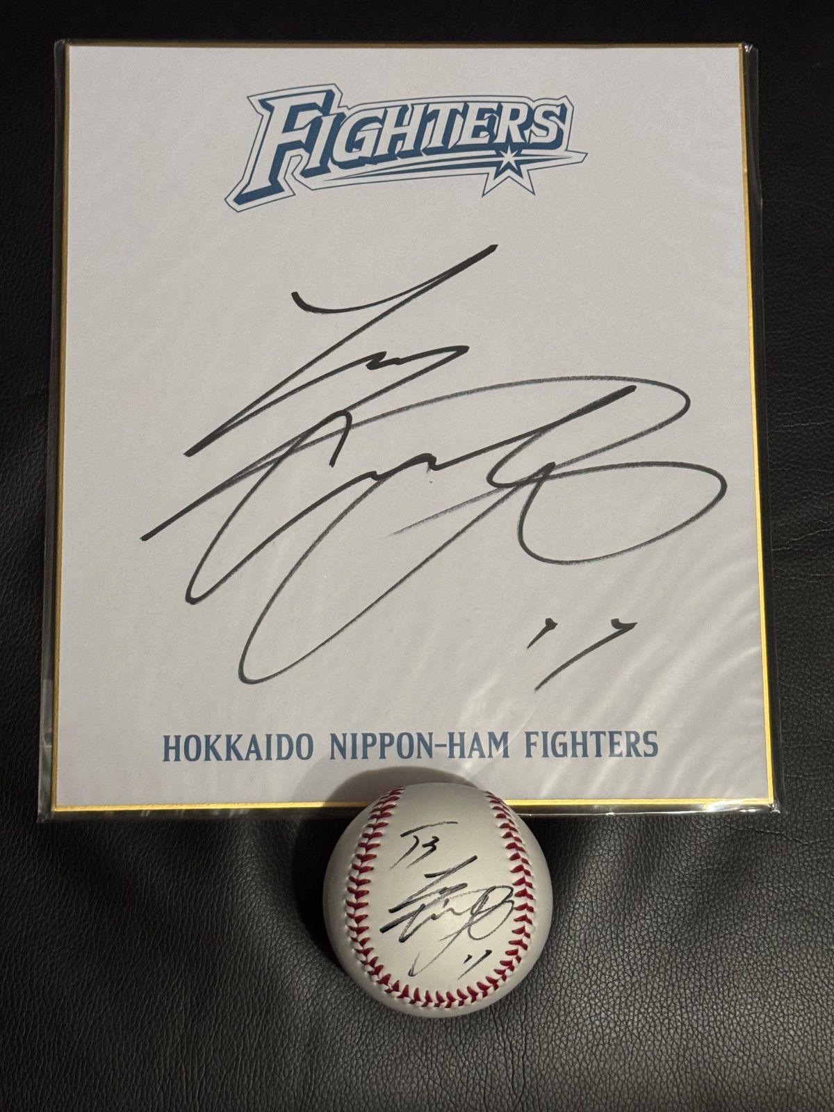 大谷翔平選手 直筆サイン色紙＋直筆サインボール 日本ハムロゴ入り色紙