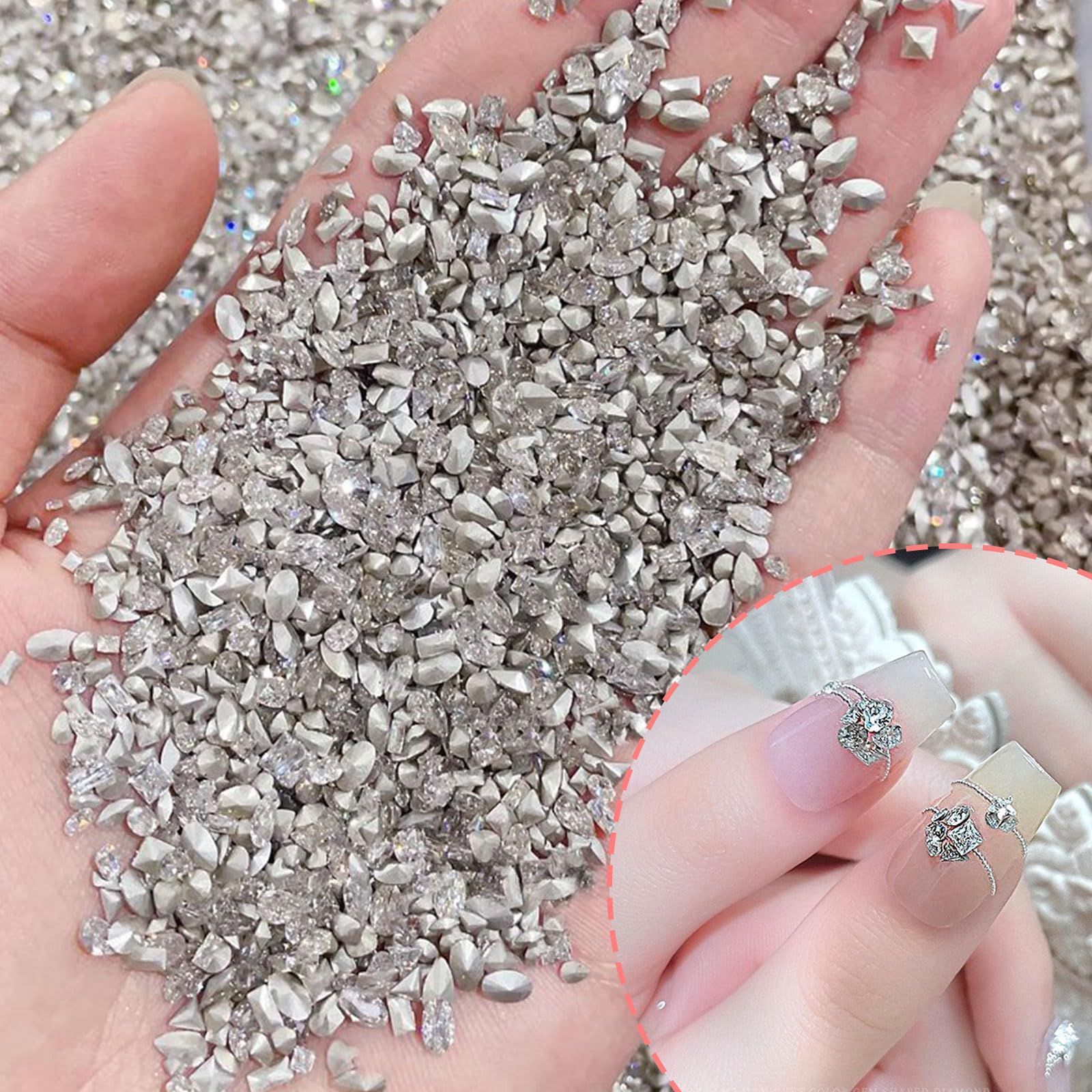 ②クリアストーン　オーロラ　埋め尽くし　ケース入り　ネイルパーツ　デコパーツ ②クリアストーン オーロラ 埋め尽くし ケース入り ネイルパーツ