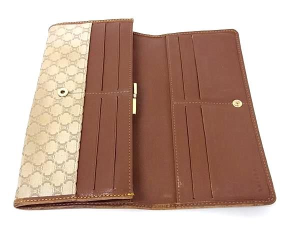 正規新同品！未使用！セリーヌ　マカダム　札入れ　長札入れ CELINE セリーヌ マカダム柄 キャンバス×レザー 二つ折り 長財布