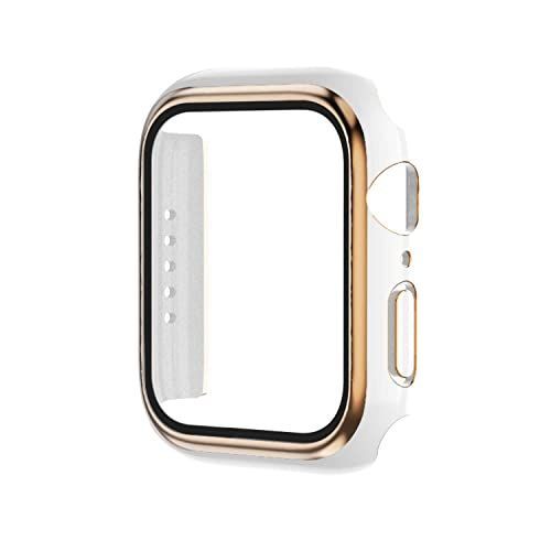 49mm_光沢のホワイト＆ローズゴールド 2023強化版AMAPC for Apple Watch ケース Apple Watch 49mm ケース 2023 Apple Watch Ultra 2Apple Watch Ultra 49mm 用 ケース 一体