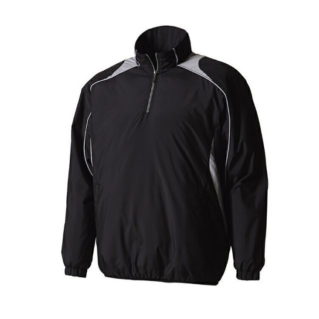 DESCENTE デサント 長袖プルオーバーコート ブラックxシルバー Oサイズ STD-425B BLK | スポーツ スポーツ用品 野球 ベースボール ベースボールウェア トレーニングウェア アウター 長袖 プルオー