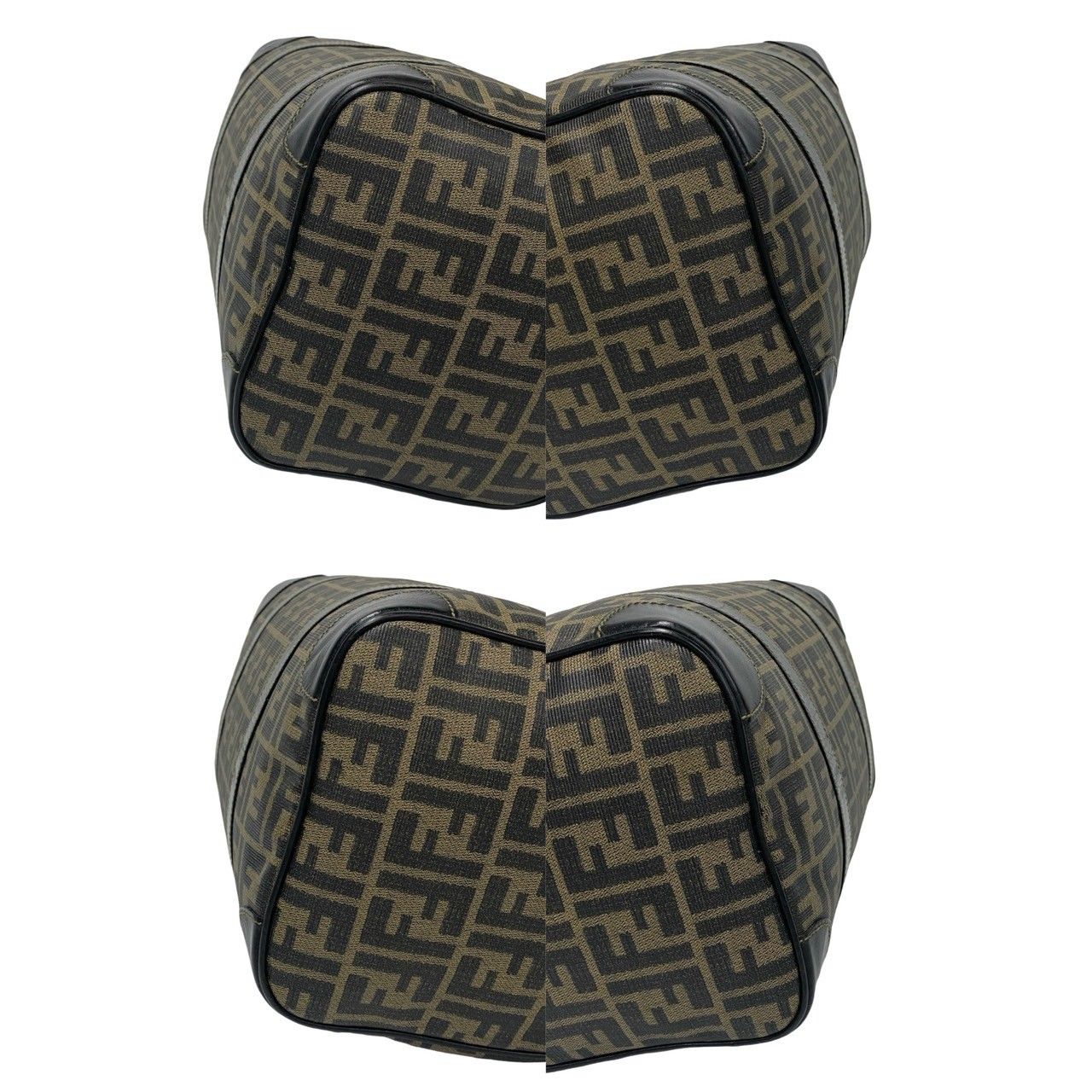 極 美品 希少品 FENDI フェンディ ズッカ FF 柄 ロゴ レザー 本革 ミニ 