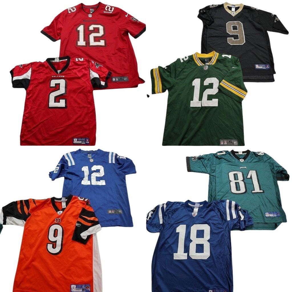 古着卸 NFL ゲームシャツ ユニフォーム 8枚セット メンズ XL ナイキ パッカーズ セインツ ファルコンズ 古着 NA6166