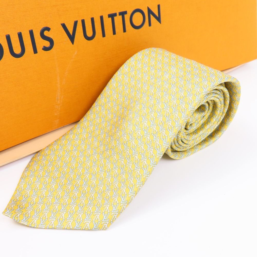 ルイヴィトン　シルク100% ネクタイ　文字　スペル　ロゴ LOUIS VUITTON スーパーコピー ネクタイ 100％シルク ダミエ