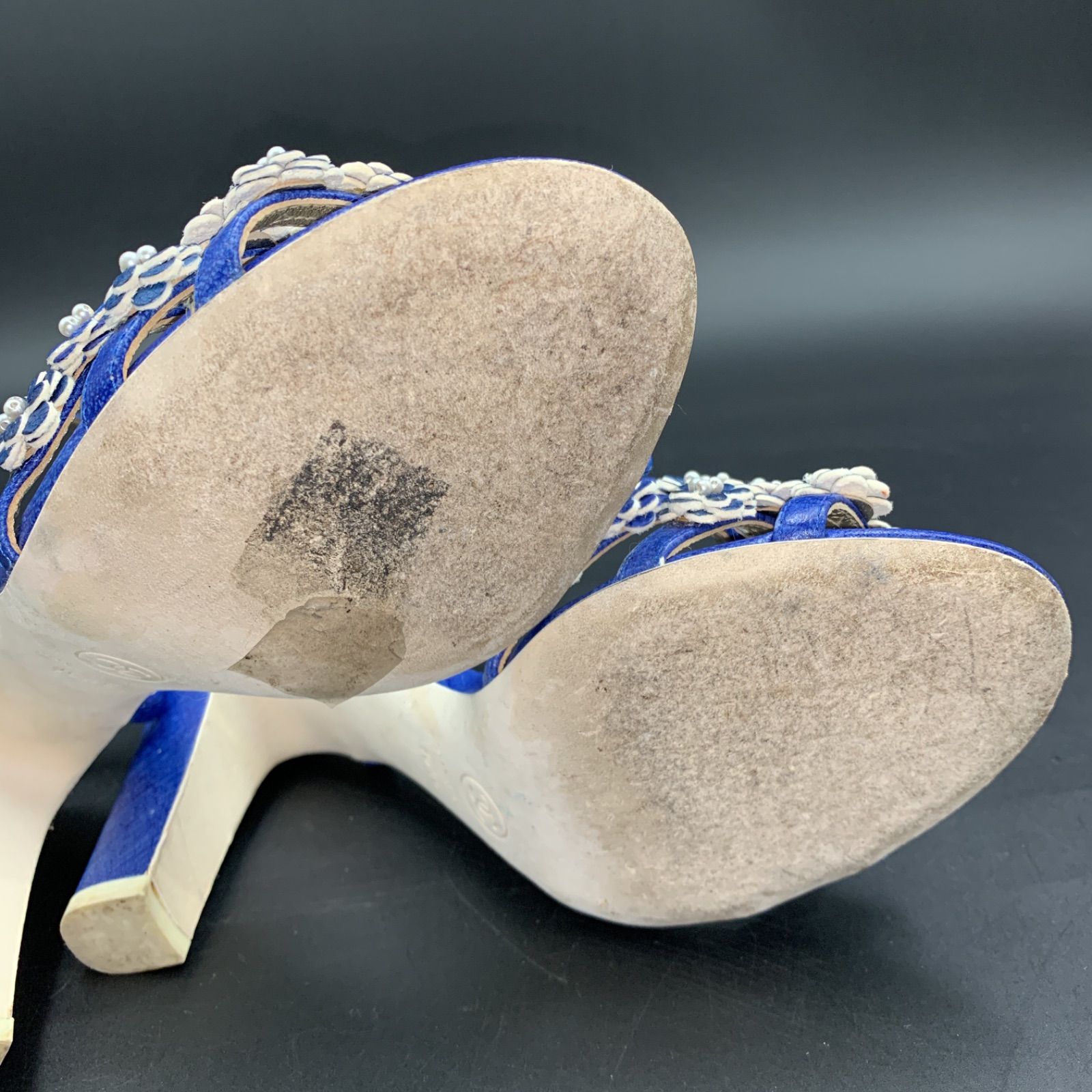 CHANEL シャネルミュール 83 CHANEL シャネル サンダル ミュール フラワー パール ビジュー 表記