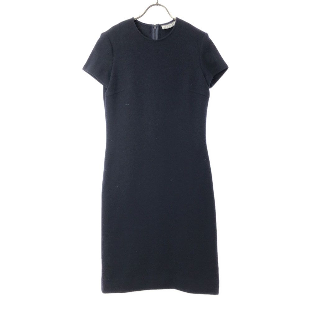 バーニーズニューヨーク BARNEYS ニットワンピース ウール ネイビー系  