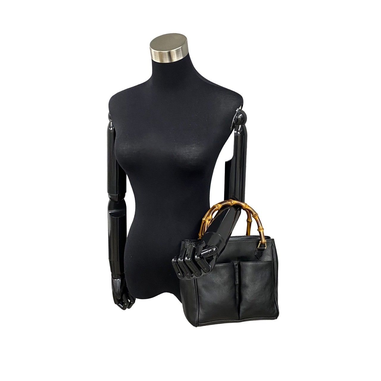 極 美品 希少品 GUCCI グッチ オールドグッチ バンブー レザー