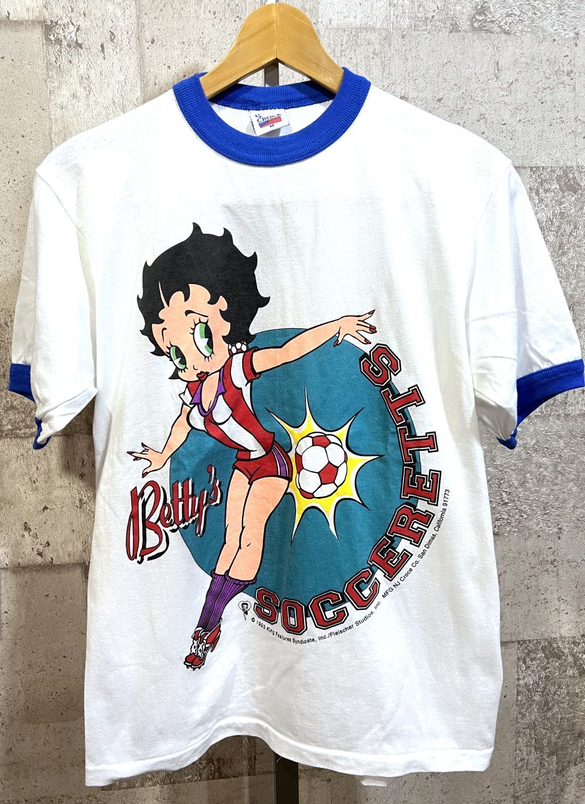 93年 USA製 ベティ・ブープ BETTY'S サッカー リンガーTシャツ M ...