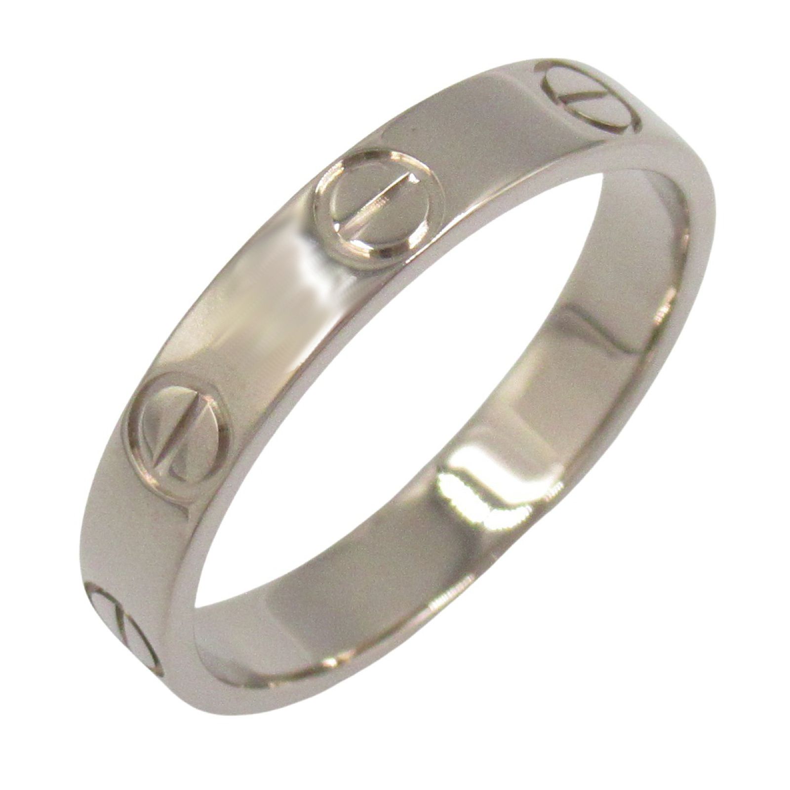 磨き済み□カルティエ Cartier リング 50 ミニラブ K18WG 美品 磨き済み□カルティエ Cartier リング 50 ミニラブ K18WG 美品