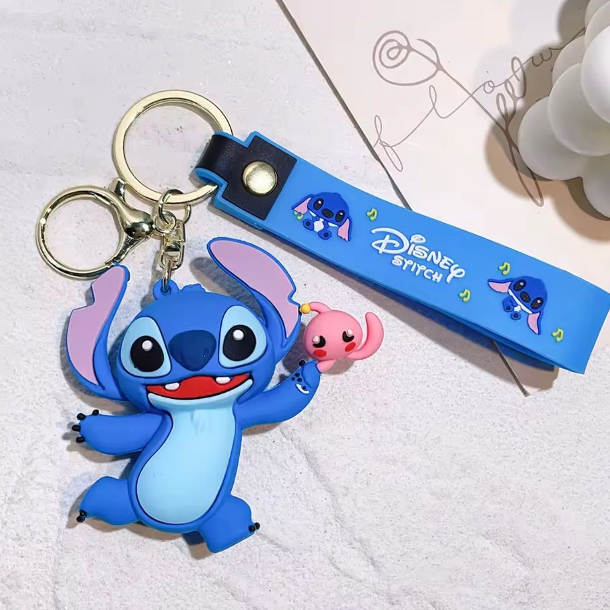 激レア ミスバニーバルーンキーホルダー スティッチゆらゆら +1 バラ