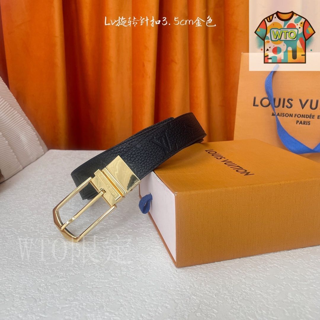 正規店購入 LOUIS VUITTON レザー ベルト LVロゴ付 LVバックル xpla0208u_1.jpg