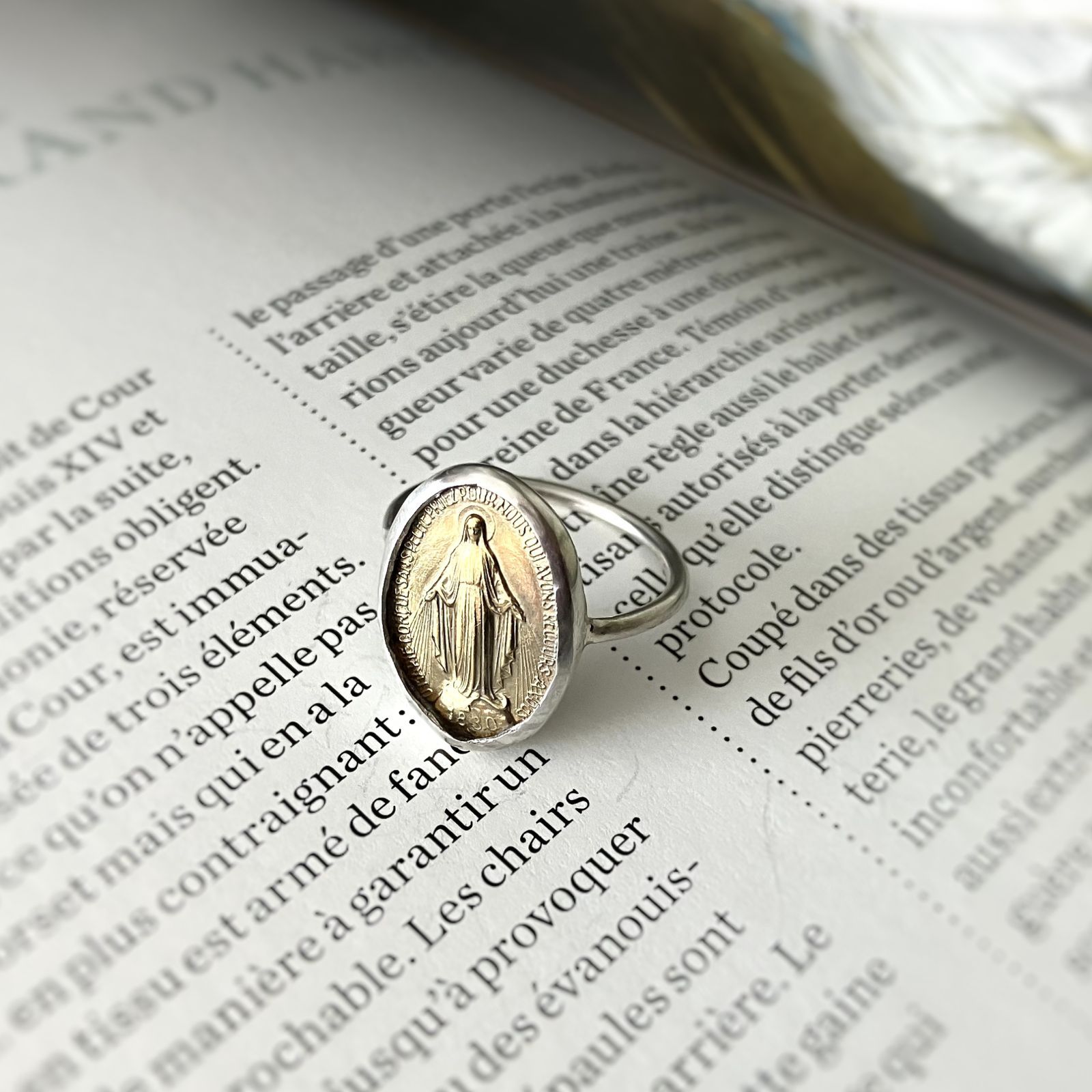 [フランス奇跡のメダイ] Bezel ring - gold*SV