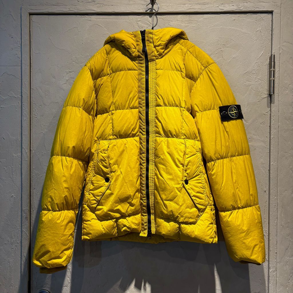 【美品】ストーンアイランド スウェットブルゾン ロゴワッペン イエロー 11SS STONE ISLAND(ストーンアイランド) 19AW Loom Woven Down Chambers
